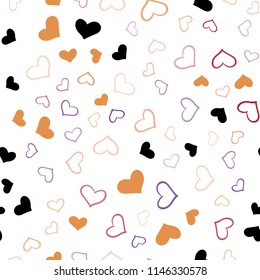 Light Blue, Red vector seamless texture with lovely hearts. Beautiful colored illustration with hearts in celebration style. Pattern for carnival, festival romantic leaflets.