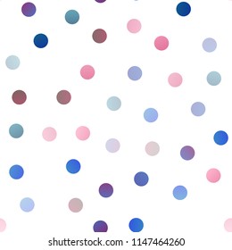 Light Blue, Red vector seamless template with circles. Blurred bubbles on abstract background with colorful gradient. Beautiful design for your business natural advert.
