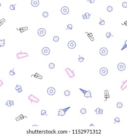 Light Blue, Red vector seamless template with organic meal. Illustration with set of fresh food in doodle style. Pattern for ads of breakfast, lunch, dinner.