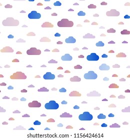 Light Blue, Red vector seamless template with sky, clouds. Beautiful illustration with colorful sky, clouds. Trendy design for wallpaper, fabric makers.