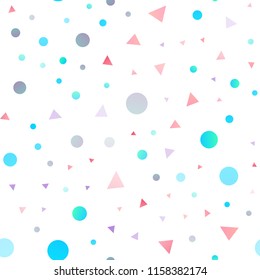 Light Blue, Red vector seamless layout with circles, lines. Beautiful illustration with circles, triangles in nature style. Pattern for design of fabric, wallpapers.