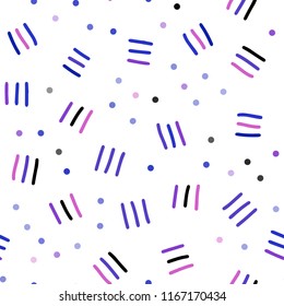 Light Blue, Red vector seamless pattern with abstract lines. Decorative abstract design of repeating lines, circles. Pattern for trendy fabric, wallpapers.