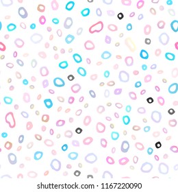 Light Blue, Red vector seamless cover with circles. Blurred bubbles on abstract backdrop with colorful gradient. Design for textile, fabric, wallpapers.