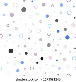 Light Blue, Red vector seamless layout with circle shapes. Illustration with set of shining colorful abstract circles. Pattern for design of fabric, wallpapers.