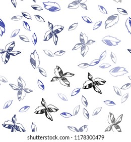 Light Blue, Red vector seamless abstract design with leaves. leaves on elegant natural pattern with gradient. Pattern for trendy fabric, wallpapers.