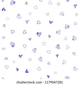 Light Blue, Red vector seamless layout with sweet hearts. Blurred decorative design in doodle style with hearts. Beautiful design for your business advert of anniversary.