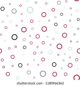 Light Blue, Red vector seamless pattern with spheres. Blurred decorative design in abstract style with bubbles. New design for ad, poster, banner of your website.