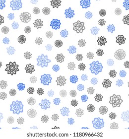 Light Blue, Red vector seamless layout with bright snowflakes. Modern geometrical abstract illustration with crystals of ice. Pattern for design of window blinds, curtains.