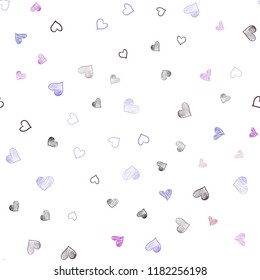 Light Blue, Red vector seamless layout with sweet hearts. Hearts on blurred abstract background with colorful gradient. Pattern can be used for valentine's ad, booklets.