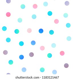 Light Blue, Red vector seamless background with dots. Illustration with set of shining colorful abstract circles. New design for ad, poster, banner of your website.