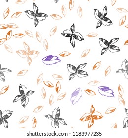 Light Blue, Red vector seamless abstract design with leaves. A vague abstract illustration with leaves in doodles style. Pattern for design of window blinds, curtains.