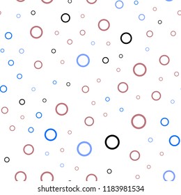 Light Blue, Red vector seamless texture with disks. Blurred bubbles on abstract background with colorful gradient. Completely new template for your brand book.