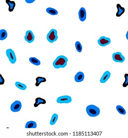 Light Blue, Red vector seamless template with circles. Blurred bubbles on abstract background with colorful gradient. Pattern for trendy fabric, wallpapers.