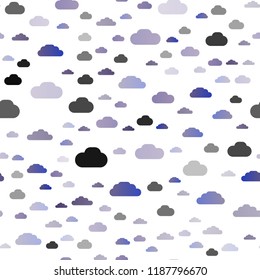 Light Blue, Red vector seamless pattern with clouds. Beautiful illustration with colorful sky, clouds. Pattern for design of window blinds, curtains.