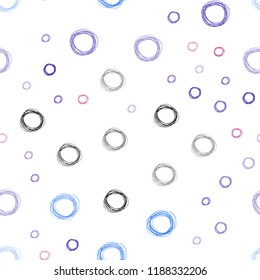 Light Blue, Red vector seamless template with circles. Blurred bubbles on abstract background with colorful gradient. Pattern can be used as texture of wallpapers.