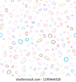 Light Blue, Red vector seamless backdrop with dots, spots. Abstract illustration with colored bubbles in nature style. Pattern for trendy fabric, wallpapers.