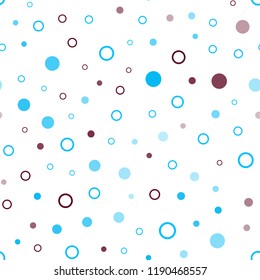 Light Blue, Red vector seamless pattern with spheres. Blurred bubbles on abstract background with colorful gradient. Trendy design for wallpaper, fabric makers.