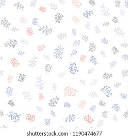 Light Blue, Red vector seamless abstract design with leaves, branches. Colorful illustration in doodle style with leaves, branches. Trendy design for wallpaper, fabric makers.