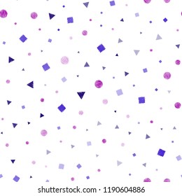 Light Blue, Red vector seamless template with crystals, circles, squares. Abstract gradient illustration with circles, triangles, cubes. Trendy design for wallpaper, fabric makers.