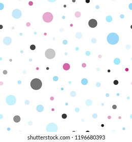 Light Blue, Red vector seamless texture with disks. Modern abstract illustration with colorful water drops. Trendy design for wallpaper, fabric makers.