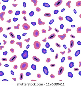 Light Blue, Red vector seamless texture with disks. Glitter abstract illustration with blurred drops of rain. Pattern for trendy fabric, wallpapers.
