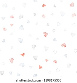 Light Blue, Red vector seamless layout with sweet hearts. Beautiful colored illustration with hearts in celebration style. Design for ad, poster, banner of Valentine Day.