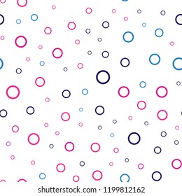 Light Blue, Red vector seamless backdrop with dots. Blurred bubbles on abstract background with colorful gradient. Pattern can be used for futuristic ad, booklets.