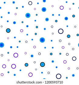 Light Blue, Red vector seamless layout with circle shapes. Blurred bubbles on abstract background with colorful gradient. Pattern for design of fabric, wallpapers.