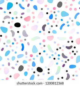 Light Blue, Red vector seamless layout with circle spots. Blurred bubbles on abstract backdrop with colorful gradient. Trendy design for wallpaper, fabric makers.