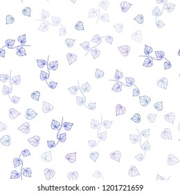 Light Blue, Red vector seamless doodle template with leaves. Brand new colored illustration in blurry style with leaves. Pattern for trendy fabric, wallpapers.