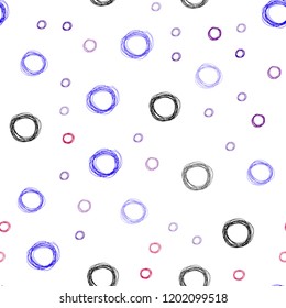 Light Blue, Red vector seamless pattern with spheres. Modern abstract illustration with colorful water drops. Completely new template for your brand book.