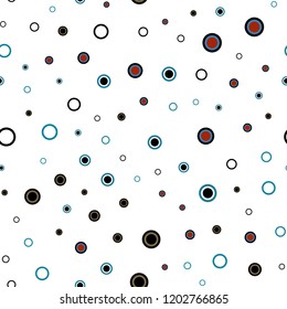 Light Blue, Red vector seamless template with circles. Beautiful colored illustration with blurred circles in nature style. Design for textile, fabric, wallpapers.