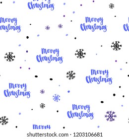 Light Blue, Red vector seamless texture with colored snowflakes. Colorful decorative design in xmas style with snow. Trendy design for wallpaper, fabric makers.