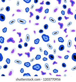 Light Blue, Red vector seamless background with bubbles. Glitter abstract illustration with blurred drops of rain. Design for textile, fabric, wallpapers.