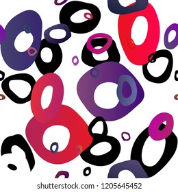 Light Blue, Red vector seamless texture with disks. Abstract illustration with colored bubbles in nature style. Pattern for trendy fabric, wallpapers.