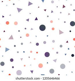 Light Blue, Red vector seamless layout with circles, lines. Abstract gradient illustration with circles, triangles. Pattern for design of fabric, wallpapers.