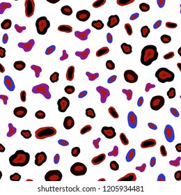 Light Blue, Red vector seamless template with circles. Illustration with set of shining colorful abstract circles. Design for textile, fabric, wallpapers.