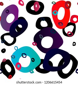 Light Blue, Red vector seamless texture with disks. Abstract illustration with colored bubbles in nature style. Template for business cards, websites.