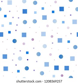 Light Blue, Red vector seamless background with circles, rectangles. Abstract illustration with colorful circles, rectangles. Pattern for design of window blinds, curtains.
