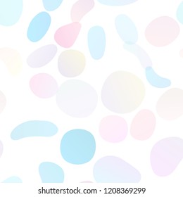 Light Blue, Red vector seamless layout with circle spots. Blurred bubbles on abstract backdrop with colorful gradient. Pattern for trendy fabric, wallpapers.