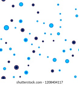 Light Blue, Red vector seamless backdrop with dots. Modern abstract illustration with colorful water drops. Pattern for design of window blinds, curtains.
