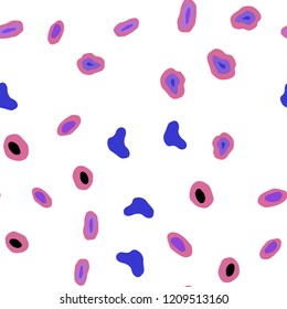 Light Blue, Red vector seamless texture with disks. Illustration with set of shining colorful abstract circles. Pattern for trendy fabric, wallpapers.