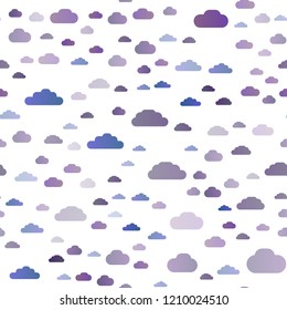 Light Blue, Red vector seamless template with sky, clouds. Colorful illustration with abstract clouds. Pattern for design of window blinds, curtains.
