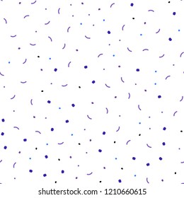 Light Blue, Red vector seamless texture with disks, lines. Abstract illustration with colorful discs and triangles. Pattern for design of window blinds, curtains.