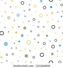 Light Blue, Red vector seamless template with circles. Modern abstract illustration with colorful water drops. Pattern for design of window blinds, curtains.