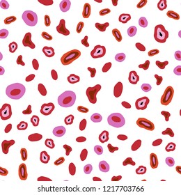Light Blue, Red vector seamless pattern with spheres. Abstract illustration with colored bubbles in nature style. Pattern for design of window blinds, curtains.
