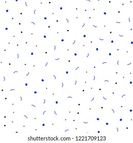 Light Blue, Red vector seamless cover with spots, lines. Modern abstract colorful illustration with spheres and lines. Pattern for design of fabric, wallpapers.