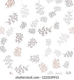 Light Blue, Red vector seamless natural artwork with branches. Decorative design in Indian style on white background. Design for wallpaper, fabric makers.