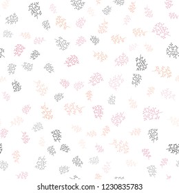 Light Blue, Red vector seamless doodle layout with leaves, branches. Shining colored illustration with leaves and branches. Trendy design for wallpaper, fabric makers.