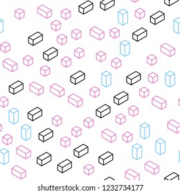 Light Blue, Red vector seamless, isometric background with rectangles. Modern abstract illustration with colorful rectangles. Design for textile, fabric, wallpapers.